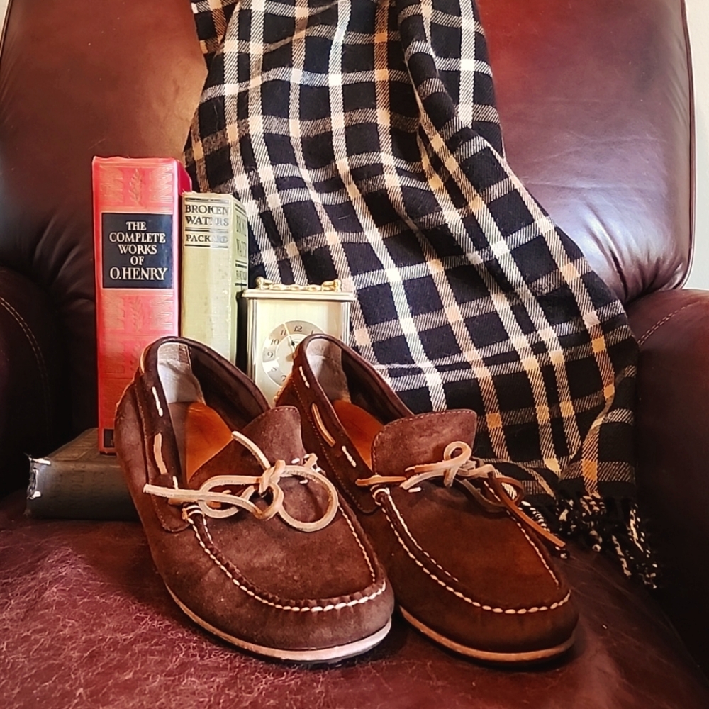 Frye Harris Tie 80582 Mens Brown Suede Lace Up Moccasin Loafers Shoes Size 9.5